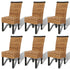 Swen Studio -  Dining Chairs 6 pcs Abaca and Solid Mango Wood